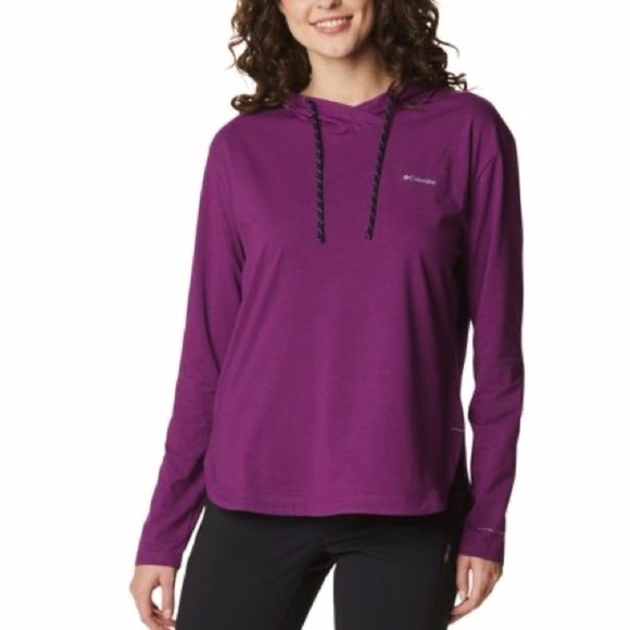 Columbia Women's Sun Trek Hooded Pullover Plum Size XS - Picture 1 of 11